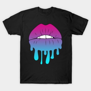 Vaporwave Dripping Lips Teeth T-Shirt